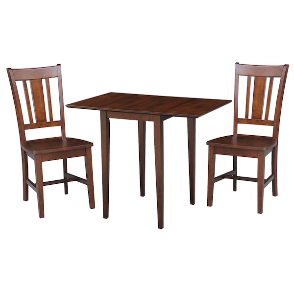 International Concepts Rectangle Small Dual Drop Leaf Table with 2 San